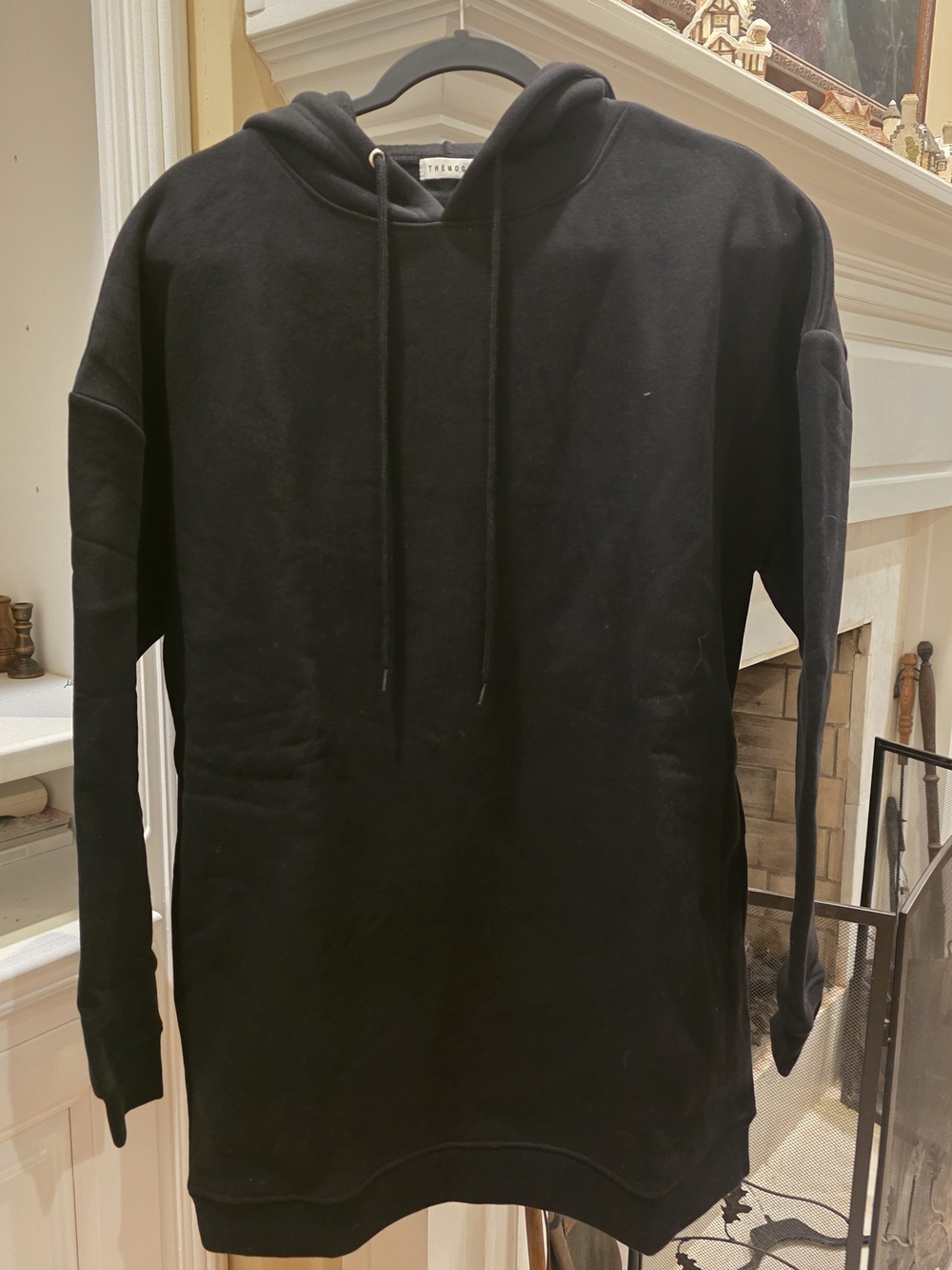 Black Long Sleeve Hooded Dress - Women's Casual Pullover